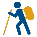 icon of a person hiking